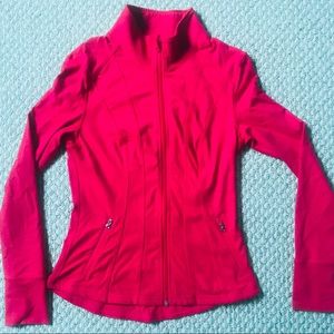 Talula fitted athletic zip-up ; Bright Coral